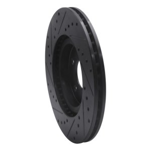 Chrysler PT Cruiser Brake Rotor (1) - Front Right - R1 Concepts - Drilled & Slotted - Black - `01-`10